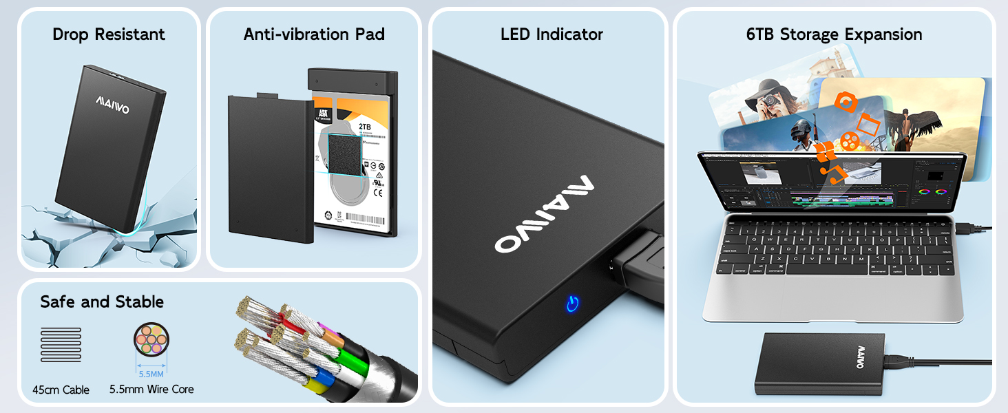 Hot swapping plug play driver free Slide case enclosure for 2.5 3.5 inch hard drive disk ssd hdd