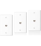 ZoeRax 3-Pack Ethernet Wall Plate Outlet, Single Gang Matte Keystone Wall Plate with RJ45 Keyston...