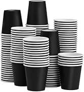 Iuuidu 3 oz Paper Cups, 100 Pack Black Bathroom Paper Cups, 3 oz Mouthwash Cups Small Paper Cups,...