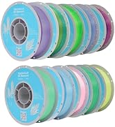 TECSONAR Crystal Rainbow PLA 3D Printer Filament Bundle, 10 Rolls,1KG Spool(2.2lbs) 1.75mm Gradie...