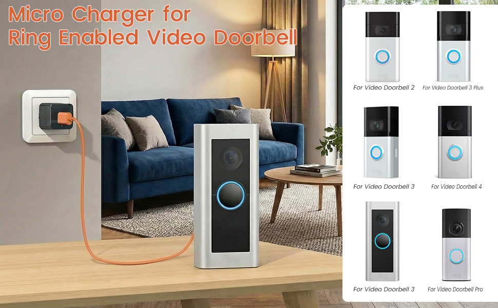 Charger Cord for Ring Enabled Video Doorbell