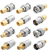 Anina 12-Pack SMA to BNC Adapter Kit 50 Ohm RF Coaxial Connectors Gold Plated Brass Complete Male...
