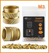 HANGLIFE Heat-Set Threaded Inserts, M3 Heat Set Insert for 3D Printing Components and Plastic Par...