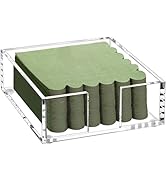 Kordory Acrylic Cocktail Napkin Holder for Table, for 5 x 5 Inches Napkin, Modern Flat Napkin Hol...