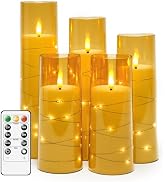 kakoya Flameless LED Candles with Timer 5 Pc Flickering Flameless Candles for Romantic Ambiance a...