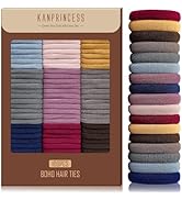 Kanprincess Nylon Hair Ties - No Damage,Strong Soft Cotton Hair Bands Accessories for Thick Hair ...