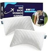 Sidney Sleep Set of 2 Mini Travel Size Neck Pillows - Knee Pillow - Back Lumbar Support - Curved ...