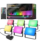 Onforu RGBW Flood Lights Outdoor Remote Control, Color Changing LED Landscape Lights, IP65 Waterp...