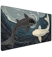 SEIFUD Tai Chi Koi Fish Gaming Mouse Pad, Large Desk Mat with Non-Slip Rubber Base, 35.4 x 15.7 I...