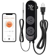 INKBIRD Bluetooth Digital Temperature Controller 1200W Heating Cooling 2-Stage Outlet Thermostat ...