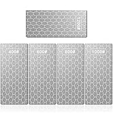 Diamond Sharpening Stone, 5 Pcs Knife Sharpening Stone with Extra Fine/Coarse Plate and Non-slip ...