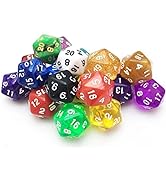 SmartDealsPro 10-Pack 20 Sided Dice D20 Polyhedral Dice for DND RPG MTG Table Game (Color 1)