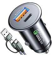 AINOPE 54W USB C Car Charger - Fast Charge, 36W PD Port, 8X Faster, Dual Device, Safety Protectio...