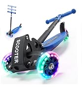 3 Wheel Scooter for Kids Ages 6-12, LED Light-Up Kids Kick Scooter–Portable Foldable, Adjustable ...