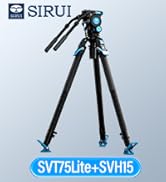 SIRUI Carbon Fiber Video Tripod Kit, 12.99"-66.53" Height, 25kg/55.1lbs Load, One-Step 3-Buckle H...