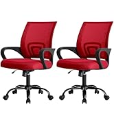 DUMOS Office Desk Chair - Ergonomic Mid Back with Lumbar Support &amp; Rocking Mode, Height Adjustabl...