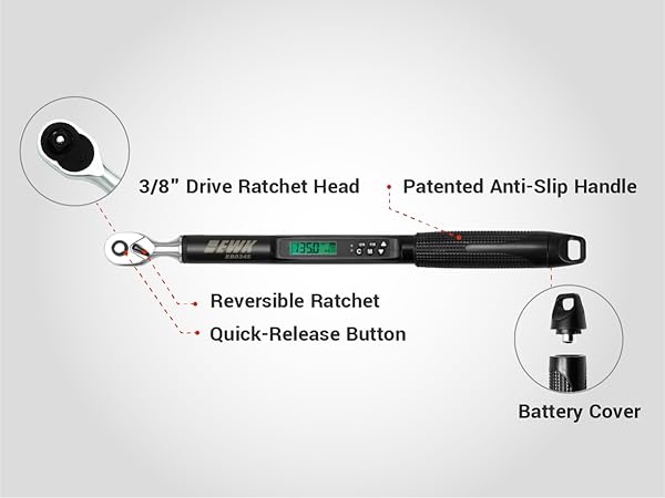 EWKtool-EB0345-07-digital-torque-wrench-3-8-drive-ratchet-ft-lbs-foot-meter-click-beam-38