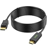 UVOOI DisplayPort to HDMI Cable 15 feet, Display Port (DP) to HDMI Male to Male Adapter Cable 108...