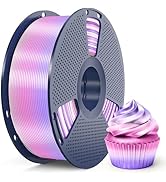 SUNLU Silk Rainbow PLA Filament 1.75mm, Multicolor Gradient 3D Filament, Neatly Wound Shiny Silk ...