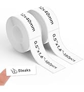 Thermal Labels DETONGER 2 Rolls 1/2 Width Compatible Tape Refills Label Stickers Film Coatedfor L...