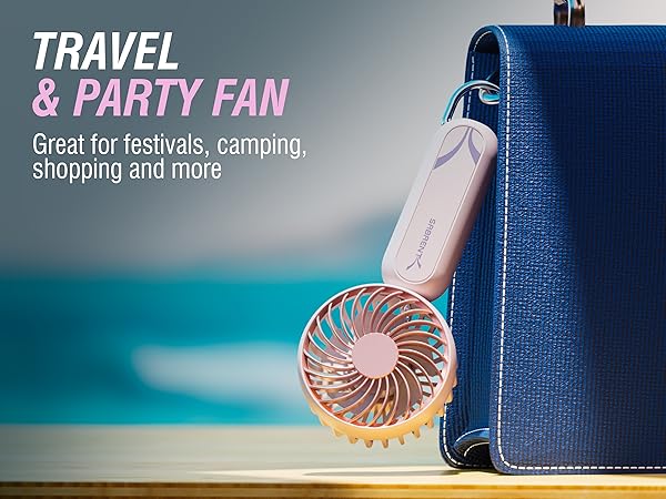 TRAVEL &amp; PARTY FAN Great for festivals, camping, shopping and more