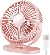 SWEETFULL USB Desk Fan Small Quiet - 3 Speeds Mini Personal Portable Fan 360° Rotation Adjustable...