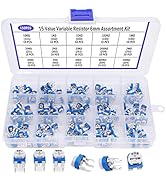 TWTADE 150Pcs 6mm Variable Resistor Potentiometer Assortment Kit 15 Values 100 ohm-2M ohm in Plas...