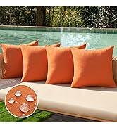 MIULEE Fall Pack of 4 Decorative Outdoor Throw Pillow Covers Linen Waterproof Pillow Covers Farmh...