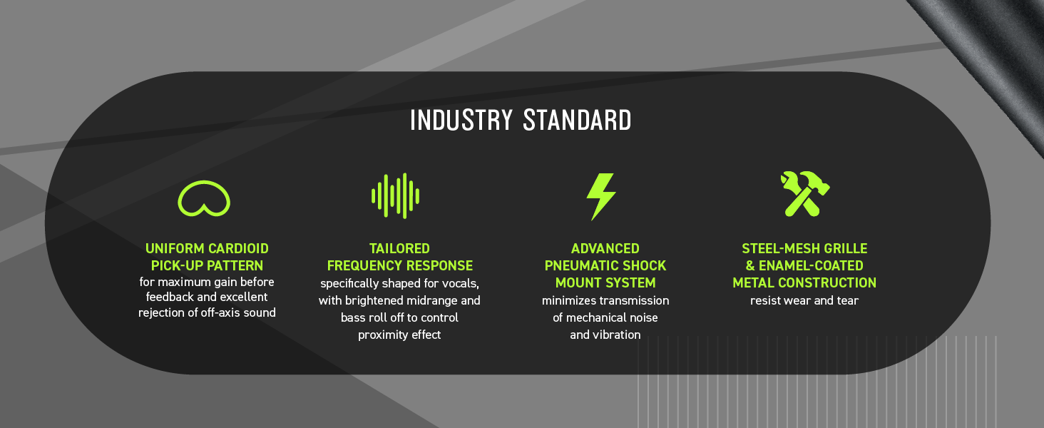 Shure SM58 Cardioid Dynamic Vocal Microphone with Pneumatic Shock Mount, Spherical Mesh Grille