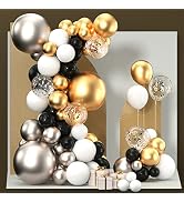PartyWoo Black and Gold Balloon Garland, 100 pcs Balloons Different Sizes Pack of 18 Inch 12 Inch...