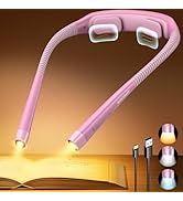 Glocusent Ergonomic Reading Light, 1600mAh Rechargeable Book Light for 100 Hrs - 3 Colors &amp; 5 Bri...