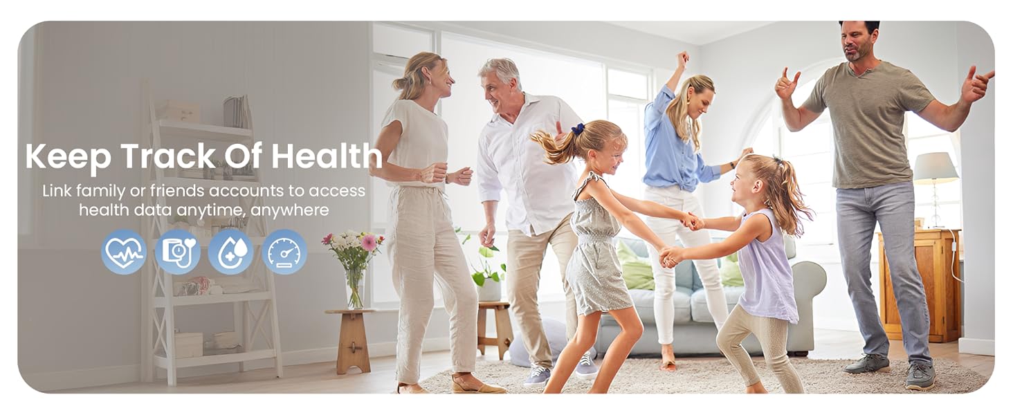 Step Counting,for iPhone and Android,Waterproof smart blood pressure monitor,No Subscription Fees