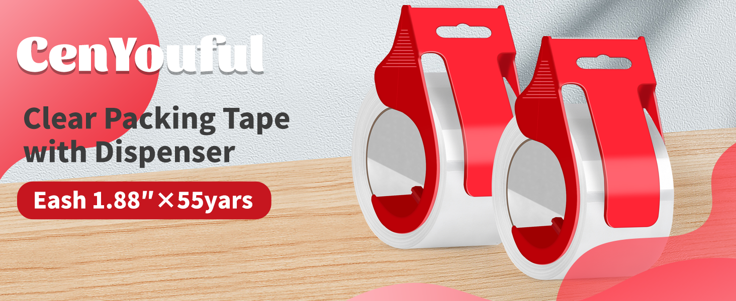 Clear Heavy Duty Packing Tape with Dispenser