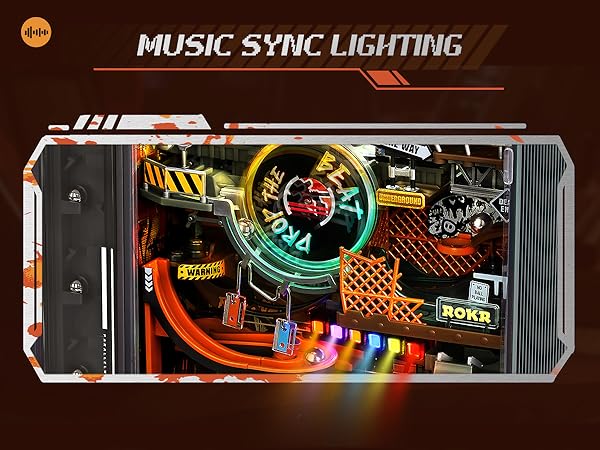 ROKR 3D Puzzle for Adults, Electric Marble Run Model Kits, Parallel World Hip-hop Street