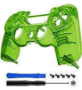 eXtremeRate Transparent Crystal Clear Green Replacement Faceplate Front Housing Shell Compatible ...