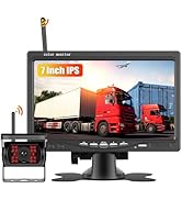 CAMECHO 7 Inch Wireless Backup Camera for Truck, HD 1080P Rear View Camera Monitor, Night Vision ...