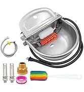 Heated Water Bowl for Outdoor Cats, Automatic Heated Dog Bowl with Anti Chew Cord, Large Thermal ...