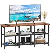 Furologee TV Stand, Small Media Console Table with 3-Tier Storage Shelves, Industrial Entertainme...