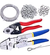 Twidec/Wire Rope Crimping Tool Up to 2.2mm with 240PCS 1/16''Aluminum Crimping Loop Sleeve and 16...
