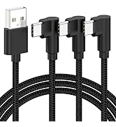 USB C Cable Right Angle [3-Pack, 6.6ft] 3A USB Type C Charger Fast Charging Cable, 90 Degree USB ...