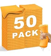 WEAWE Microfiber Cleaning Cloth, Rags for Cleaning 50 Pack, Reusable and Lint Free Cloth, Will No...