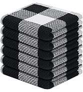 Homaxy 100% Cotton Waffle Weave Check Plaid Dish Cloths, 12 x 12 Inches, Super Soft and Absorbent...