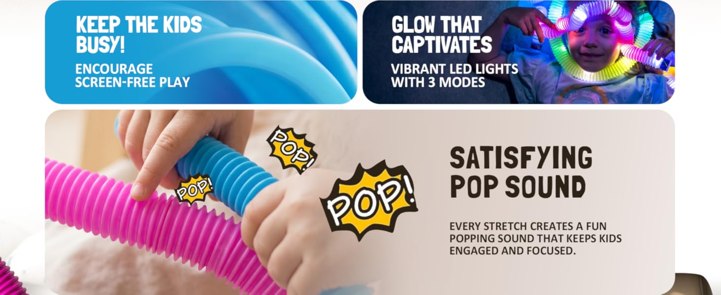 LED Pop Tubes Stocking Stuffes Toddler Toys