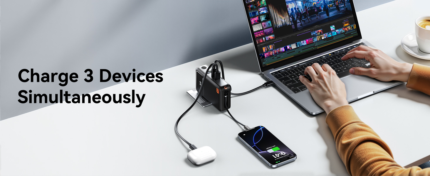 Build in usb c cable 65W max