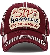 Vacation Beach Camping Womens Baseball Cap Distressed Vintage Unconstructed Embroidered Patch Hat