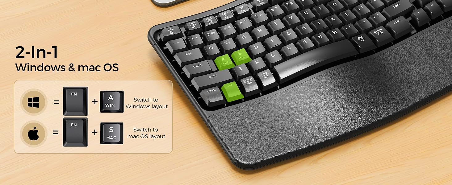 ergonomic wireless keyboard and mouse