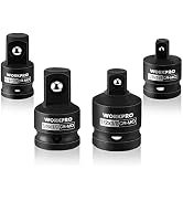 WORKPRO 4-Piece Impact Socket Adapter and Reducer Set, 1/4", 3/8", 1/2" Drive Socket Adapter Set,...
