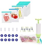 Sous Vide Bags-30 PCS Reusable Vacuum Seal Bags for Food with Portable Handheld Vacuum Sealer and...