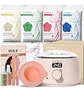 KOTAMU Waxing Kit for Women &amp; Men, Wax Warmer for Hair Removal, Digital Wax Kit with Silicone Pot...
