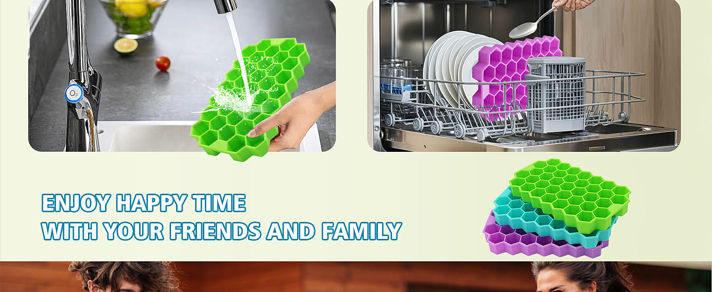 3 Pack Ice Cube Tray with Lid